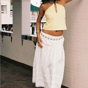Princess Polly White Maxi Skirt